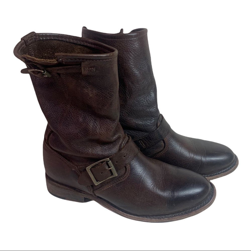 VINTAGE SHOE CO Veronica Brown Boots Leather 6.5